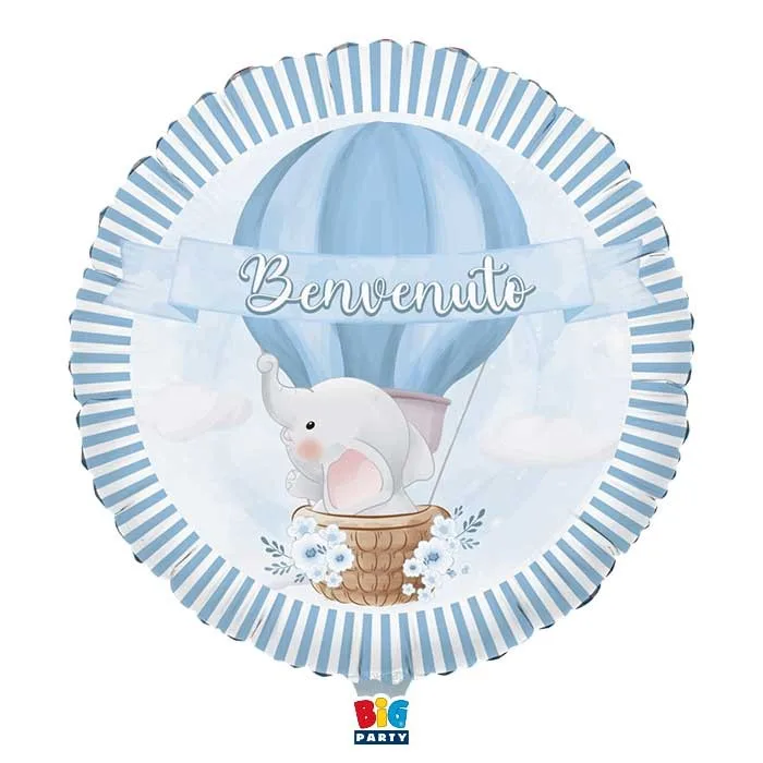 PALLONE MYLAR 18" 45CM BENVENUTO ELEFANTINO 1PZ