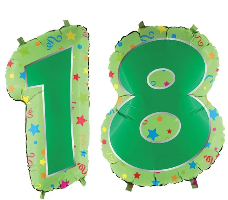 PALLONI MYLAR N. 18 COMPLEANNO CM. 63 CIASCUNO
