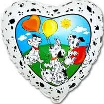 PALLONE CM. 45/18" CUORE CANE DALMATA 101