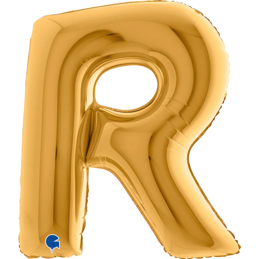 PALLONE MYLAR MEGA LETTERA "R" ORO 102CM
