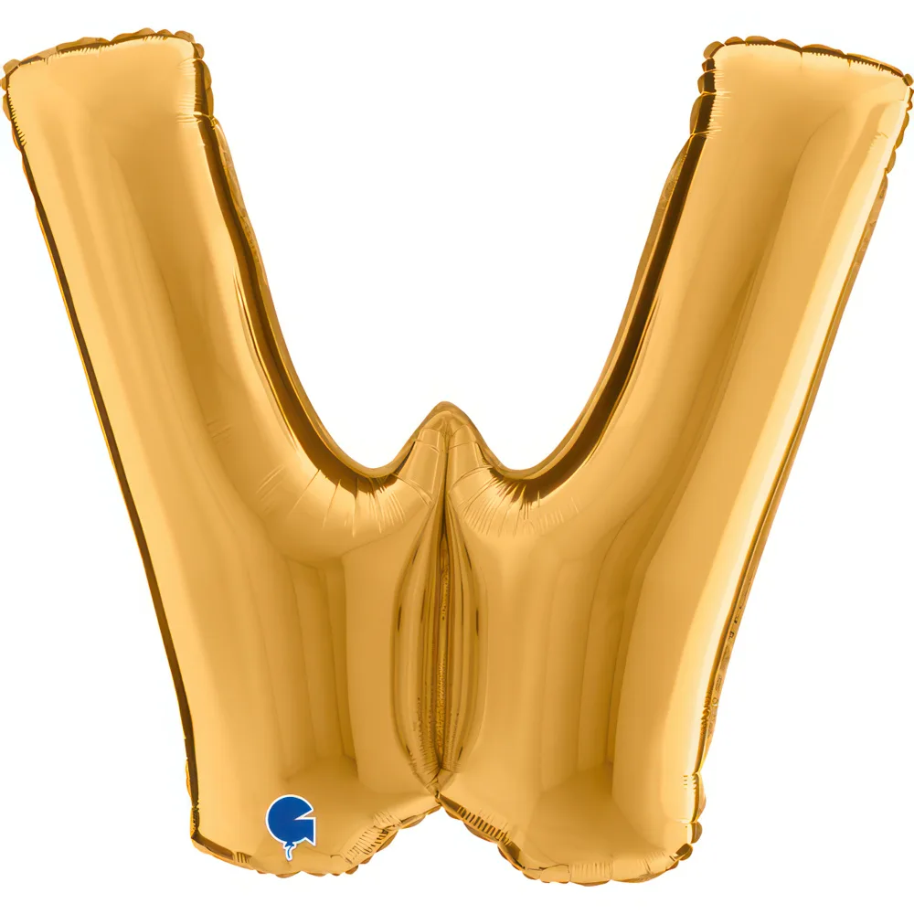 PALLONE MYLAR MEGA LETTERA "W" ORO 102CM