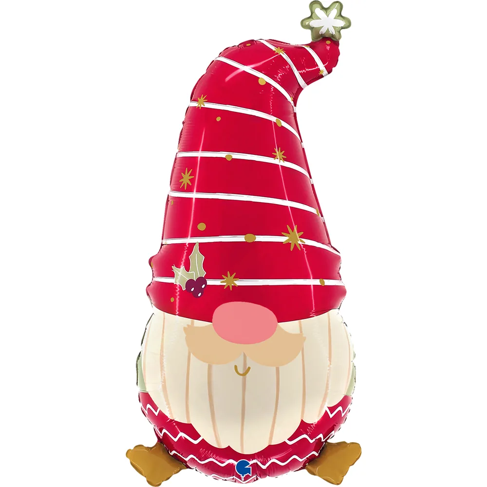 PALLONE MYLAR 27" GNOMO DI NATALE 68CM