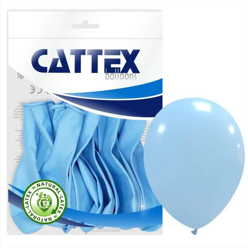 BUSTA 20  PALLONI LATTICE 12" BABY BLU 30CM