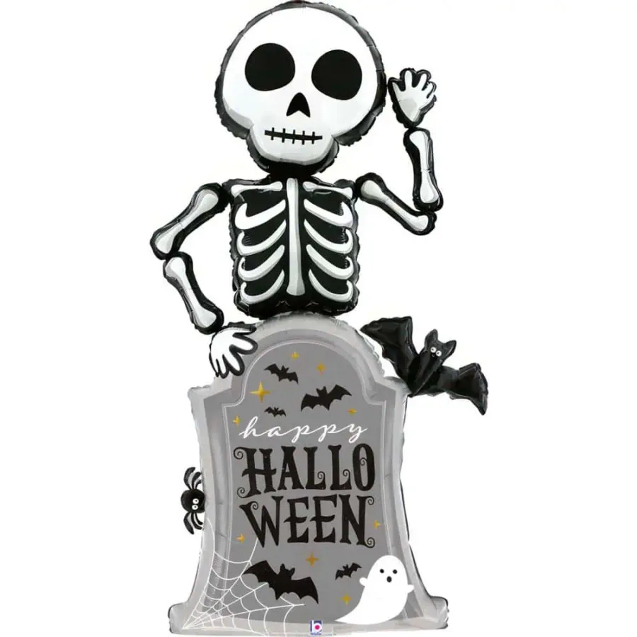 PALLONE MYLAR SCHELETRO CON TOMBA HALLOWEEN 170CM