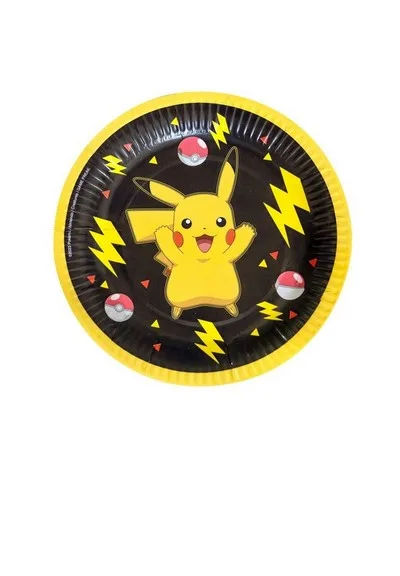 PIATTO CARTA 18CM  POKEMON PLASTIC FREE 8PZ